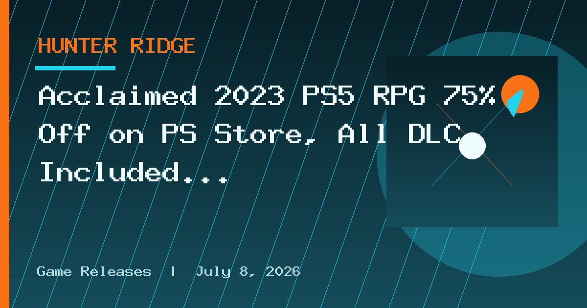 Acclaimed 2023 PS5 RPG 75% Off on PS Store, All DLC Included