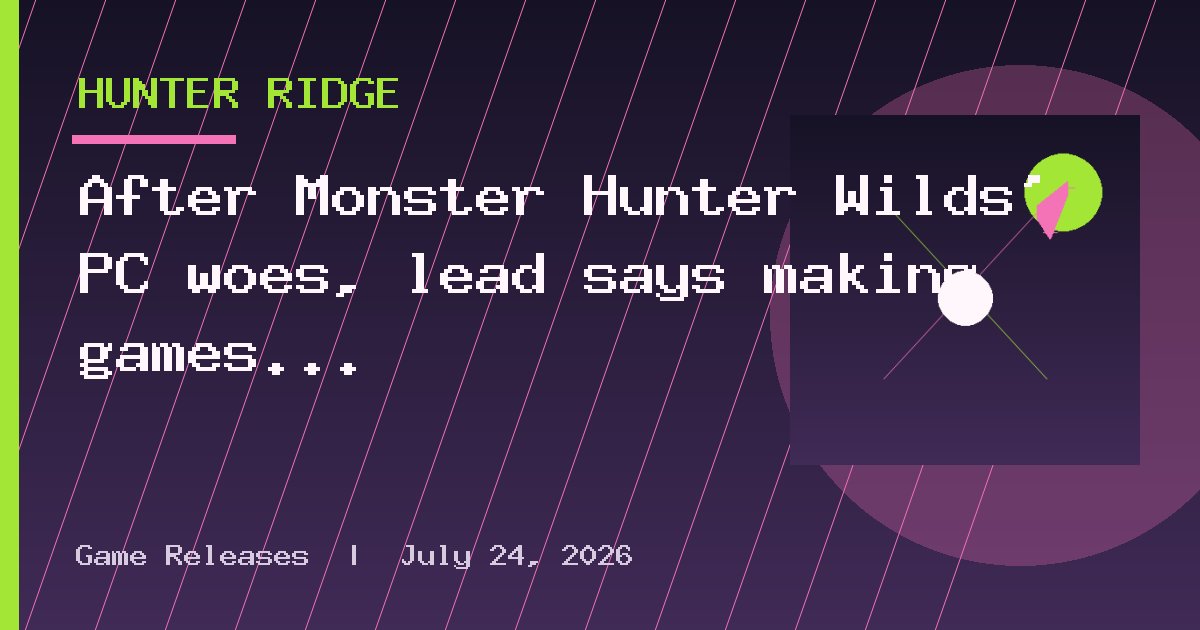 After Monster Hunter Wilds' PC woes, lead says making games "perform well" needs