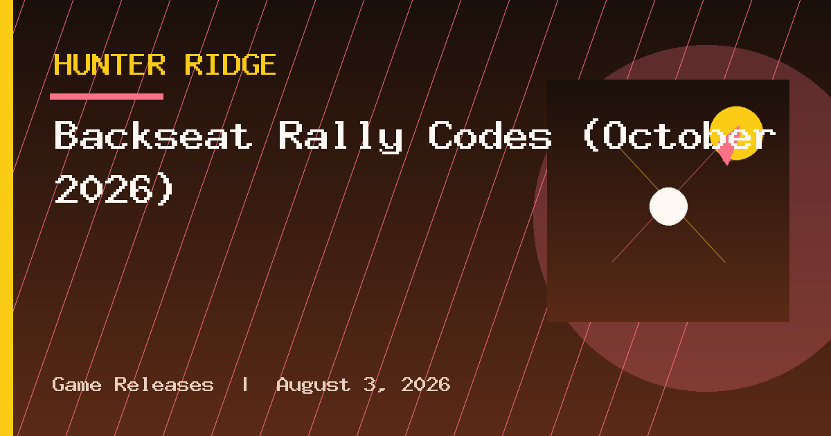Backseat Rally Codes (October 2026)