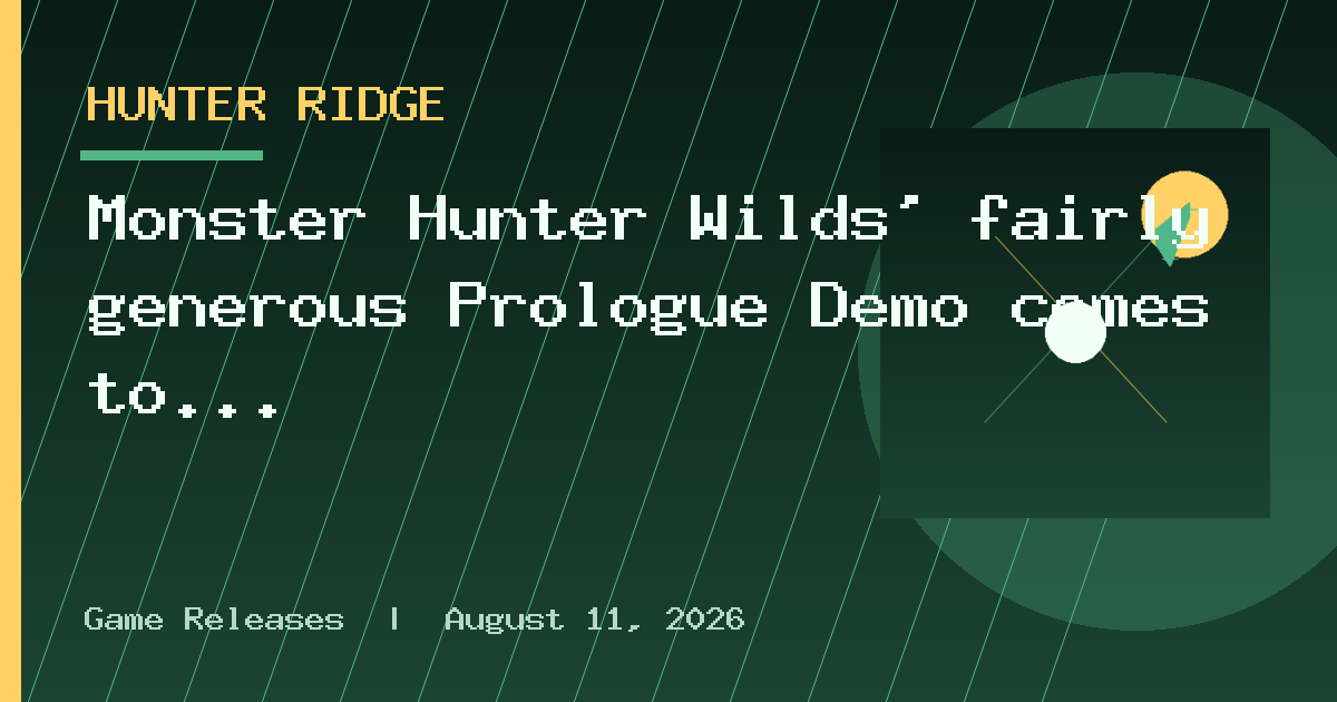 Monster Hunter Wilds' fairly generous Prologue Demo comes to Switch 2 next week