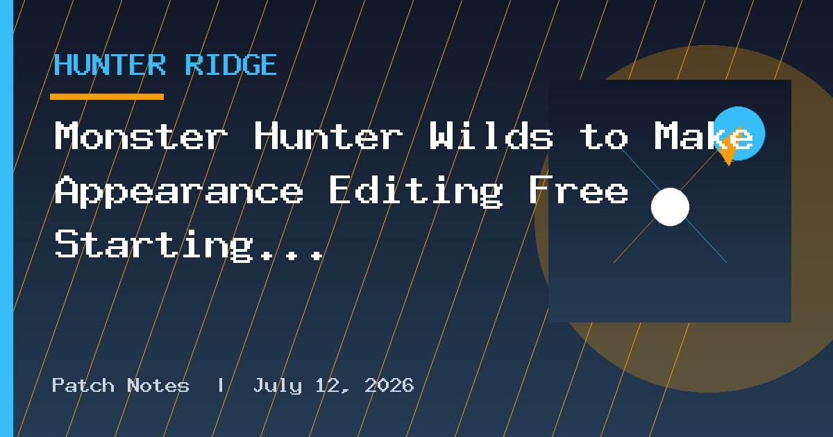 Monster Hunter Wilds to Make Appearance Editing Free Starting in 2027