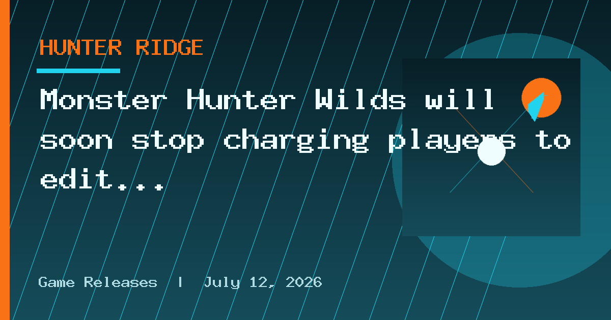 Monster Hunter Wilds will soon stop charging players to edit their characters